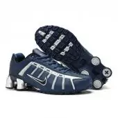 baskets basses nike shox nz pas cher dark blue silver